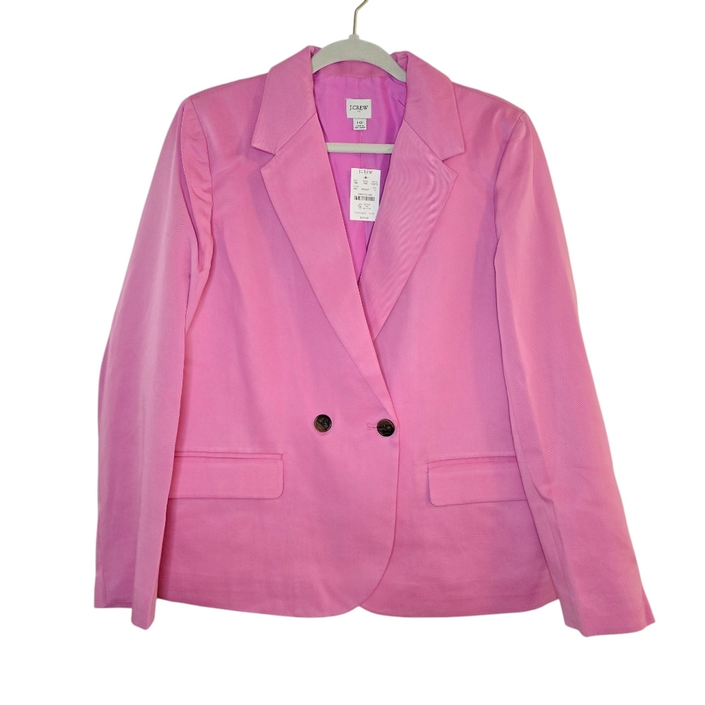 J. Crew Factory Drapey Twill Double-Breasted Blazer - Picture 4 of 10